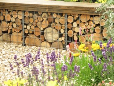 Bug hotel seating, planting gallery