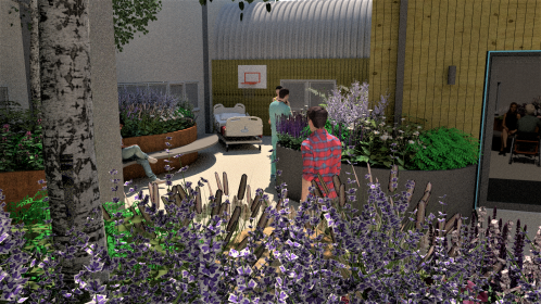 University Hospital Plymouth - ICU Rehab Garden Render, Mark Lane Designs