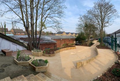 sensory garden, accessible ramp, curved, raised beds, vegetable growing, fernery, woodland, story-telling area, meadow, ornamental grasses, arbour, community garden