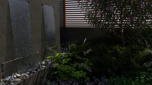 Modern Courtyard Garden, Water Blades, Mark Lane Designs Ltd